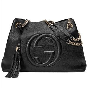 Gucci Soho medium black shoulder bag! Like new!!
